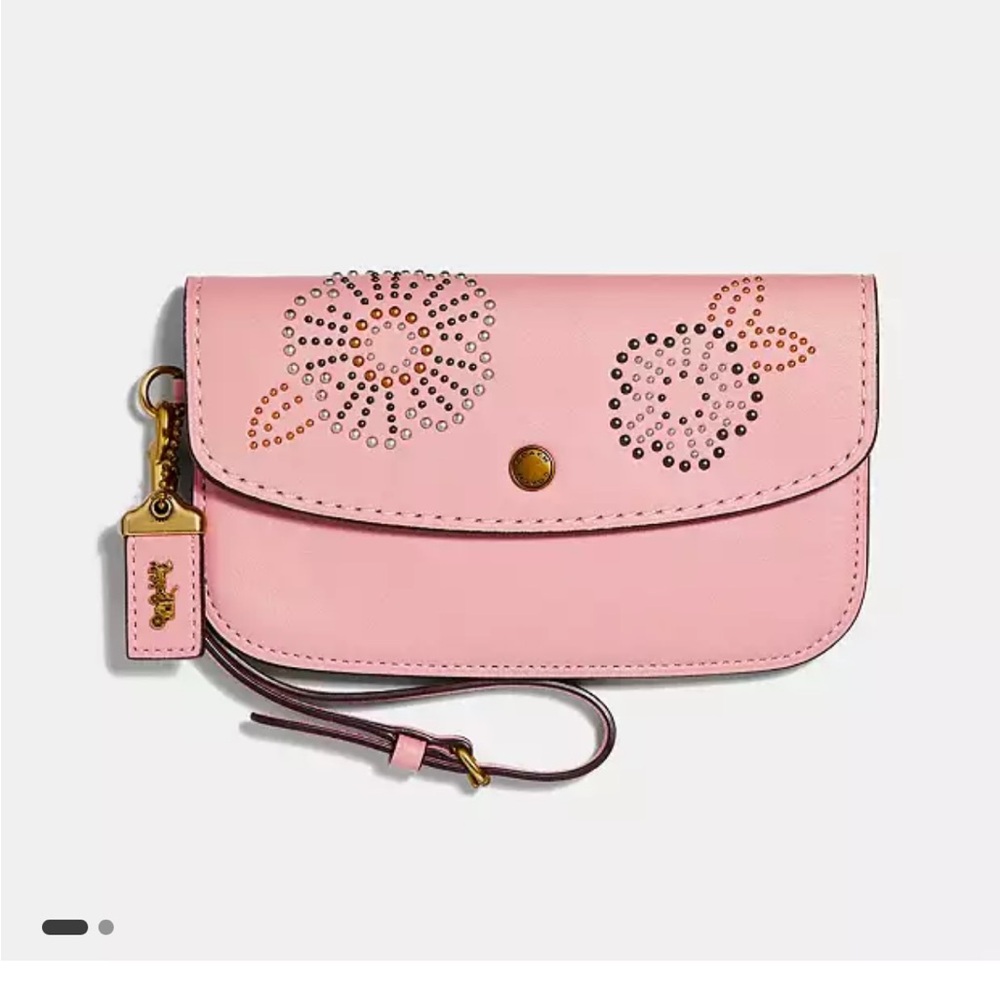 Coach Pink Tea Rose Clutch wristlet